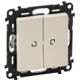 Legrand Valena LIFE DIY Слоновая кость Выключатель 2-клавишный с подсветкой 10А 250В (752528)